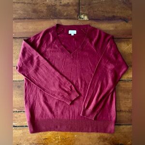 Lucky Brand Women’s Burgundy V-Neck Sweater